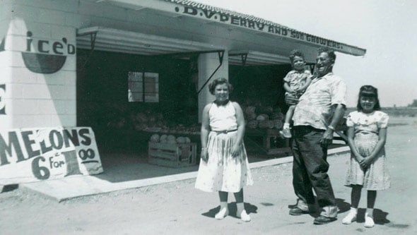 Delphino Perry with grandchildren carolyn and george junior